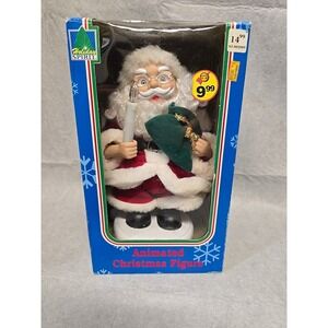 Vintage 1996 Holiday Spirit Animated Christmas Santa Clause 12" Moves Lights Up